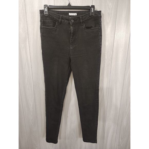 Allen Solly Denim - Women's Allen Solly Black Stretchy Tapered Skinny Jeans Gothic Grunge Skater